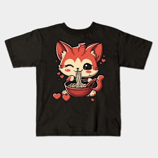 Cute Anime Cat | Ramen Lover Kids T-Shirt